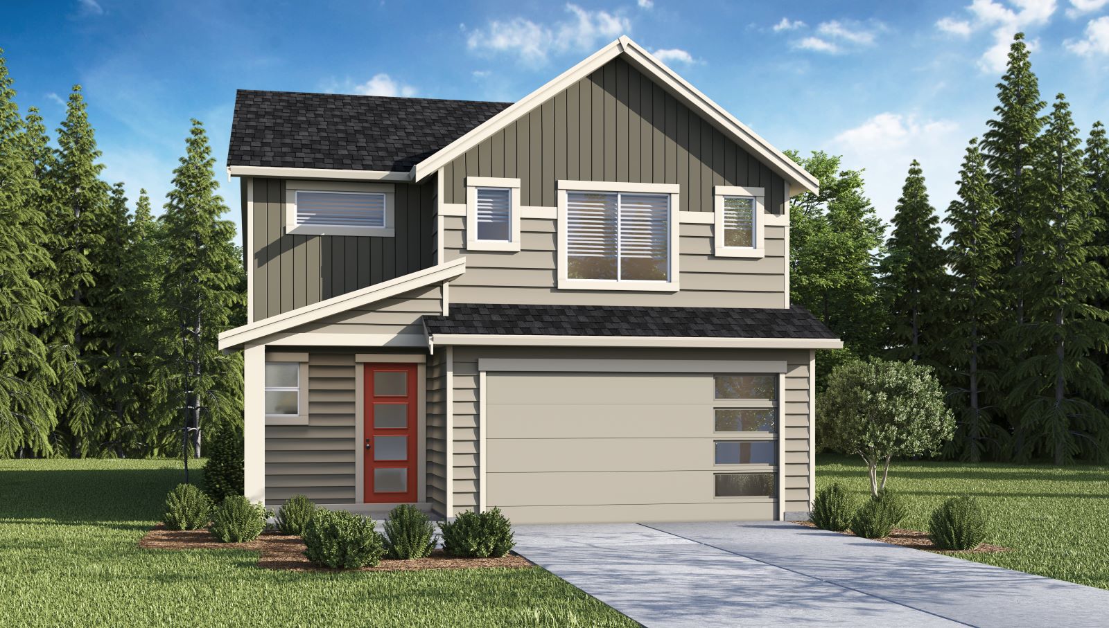exterior front single-family home with a 2-car garage