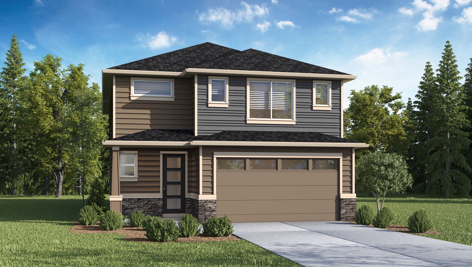 exterior front single-family home with a 2-car garage