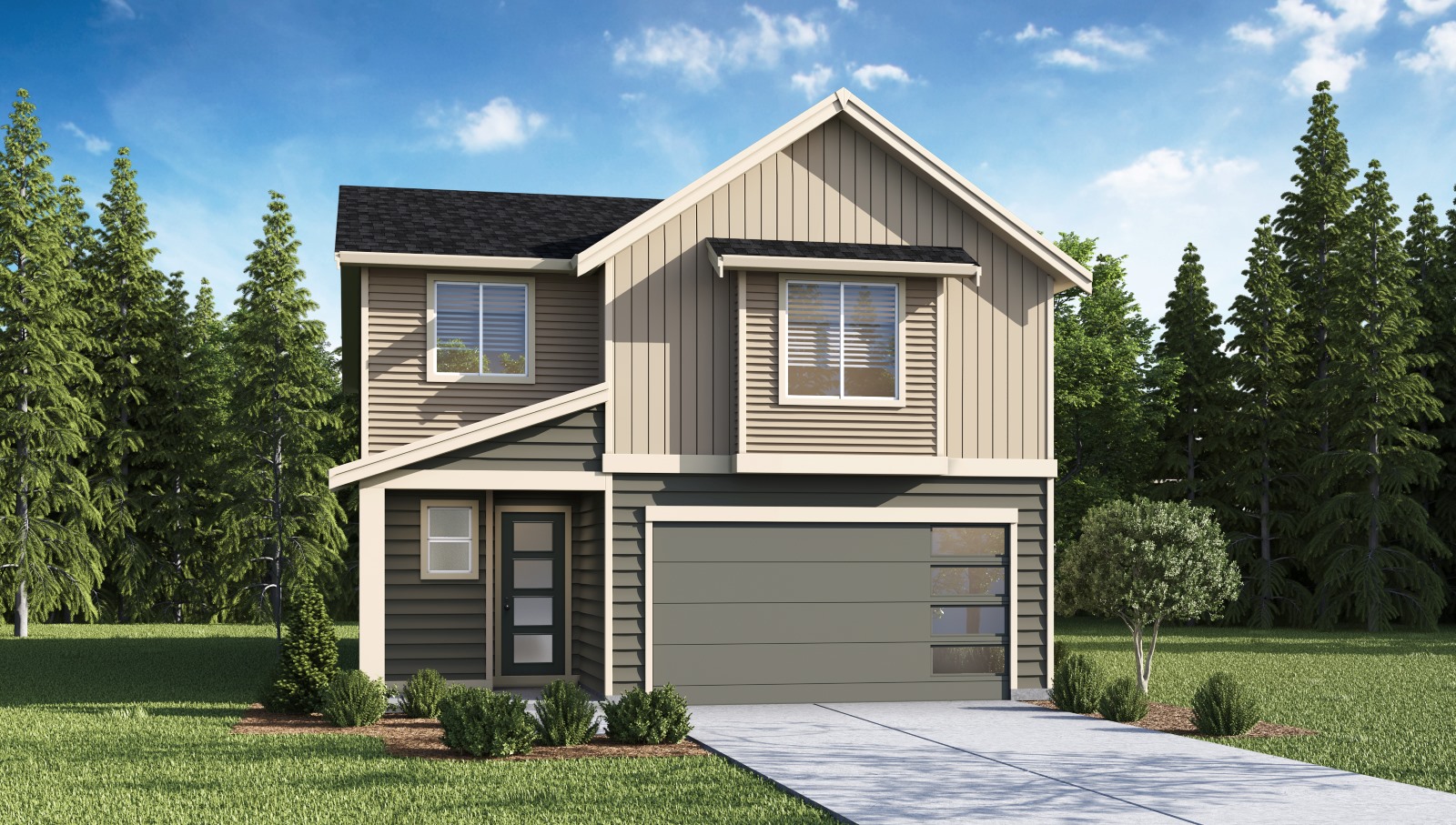 exterior front single-family home with a 2-car garage