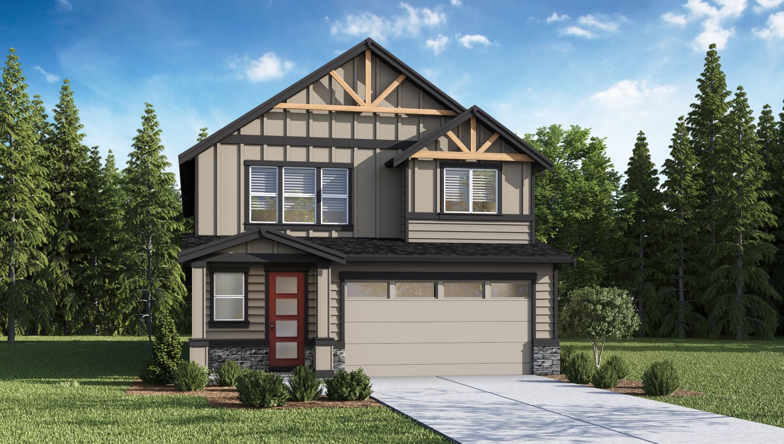 exterior front single-family home with a 2-car garage