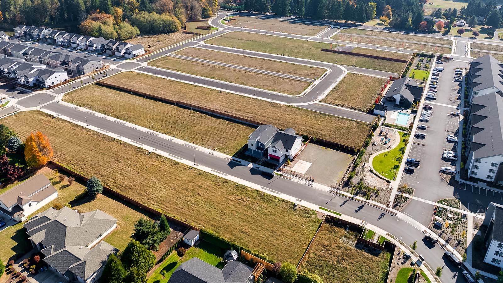 aerial view of woodin creek crossing