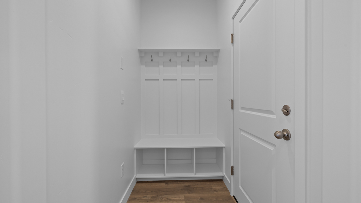 Mud room bench with built in cubbies and bench