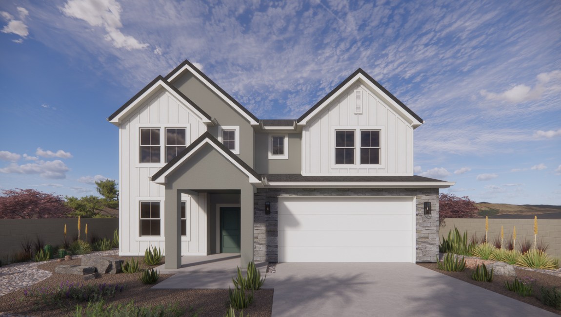 Brand new two story home in Washington  with an attractive desert style exterior