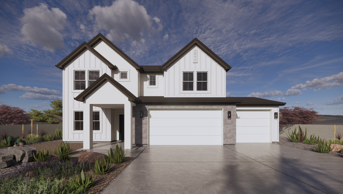 Brand new two story home in Washington  with an attractive desert style exterior