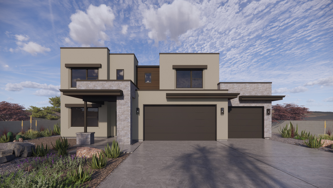 Brand new two story home in Washington  with an attractive desert style exterior