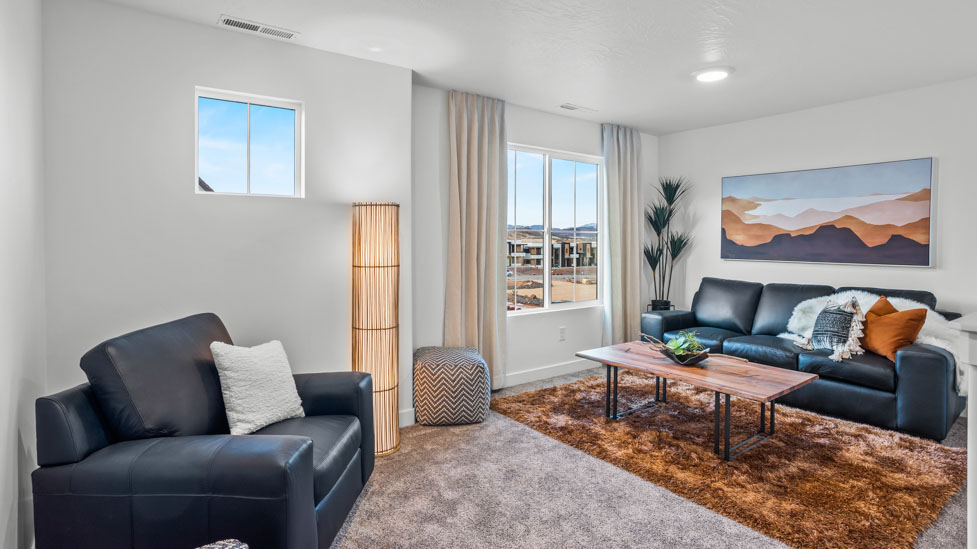 Open loft with several bright windows