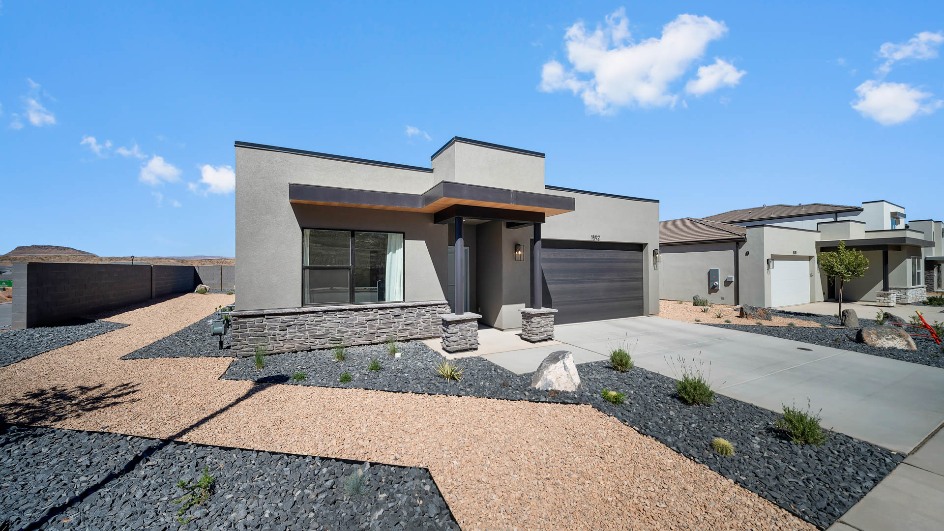 brand new single story home in St George with a desert style exterior and two car garagebrand new single story home in St George with a desert style exterior and two car garage