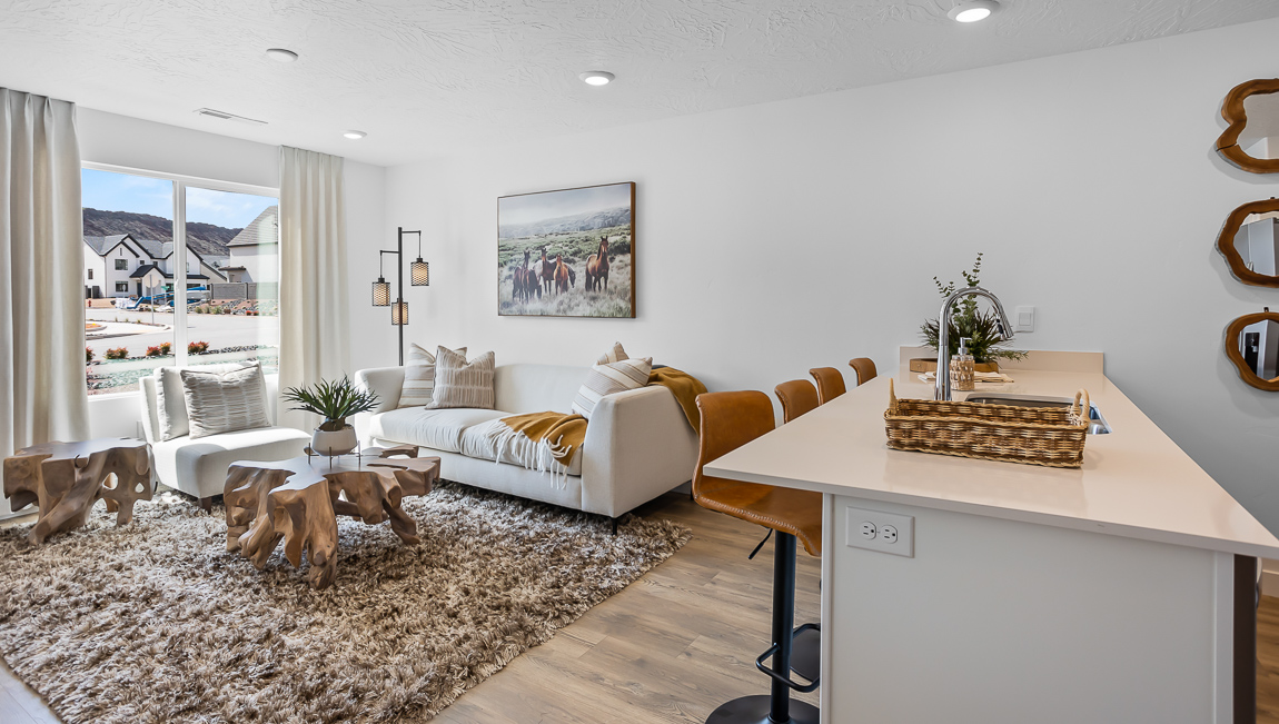 Living room with large window