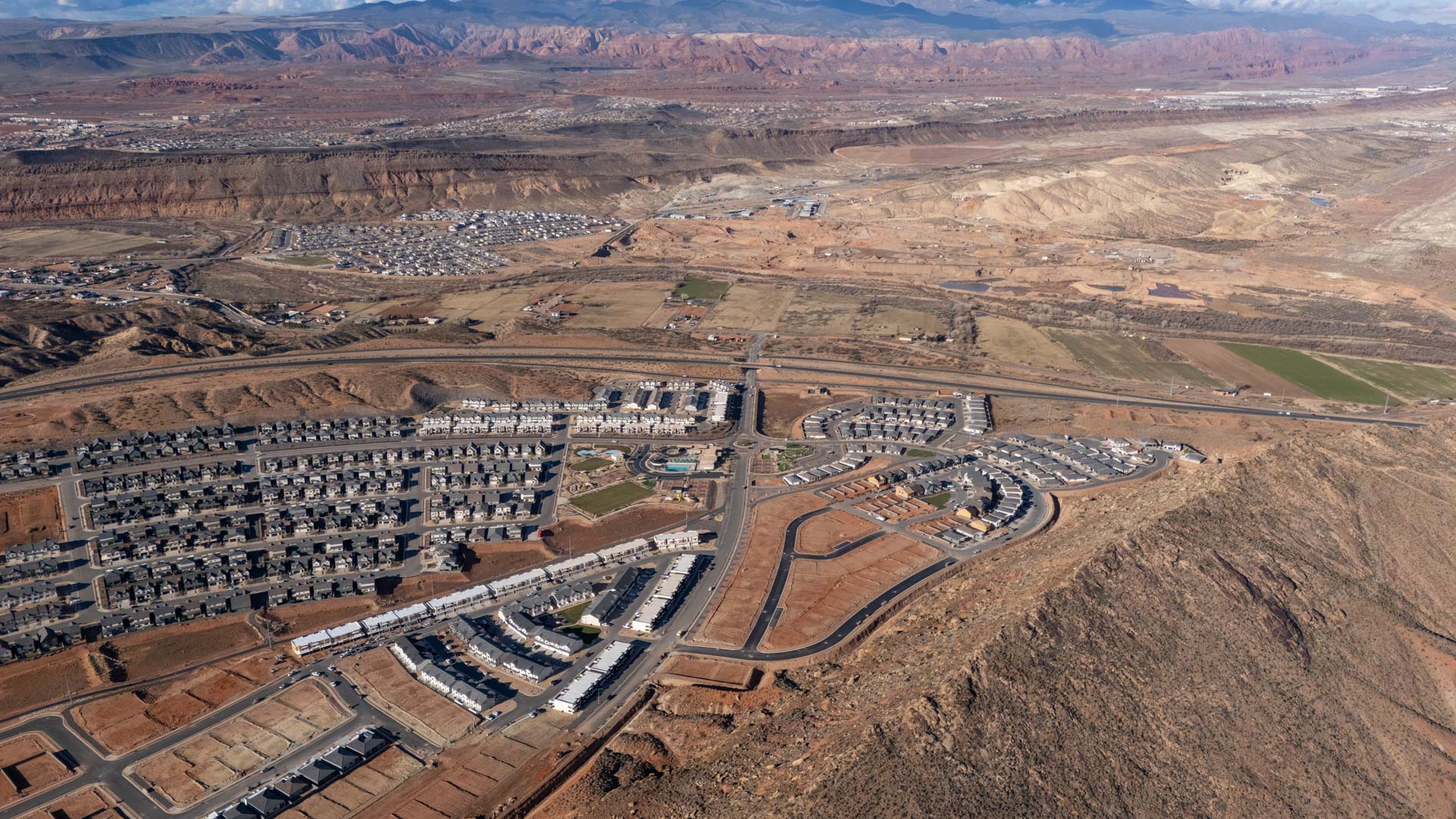 Aerials of Long Valley Community in Washington City.