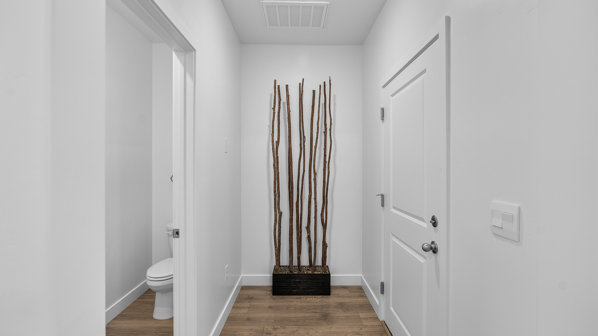 Hallway into powder bath.