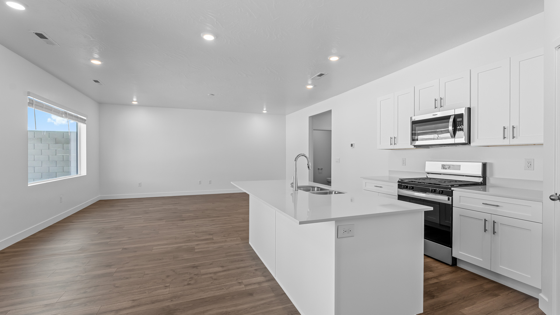 Kitchen space featuring dining area.