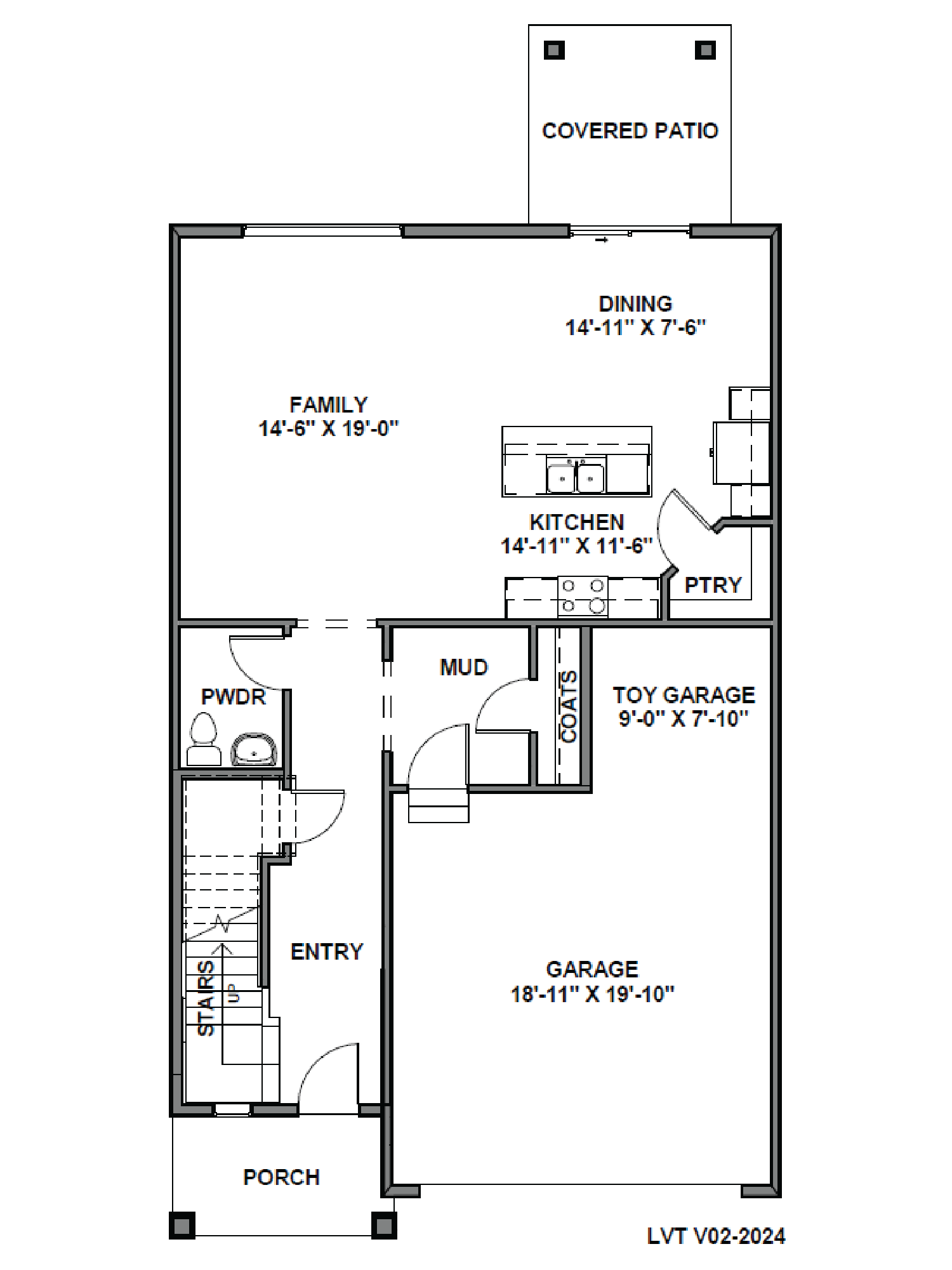 Main floor floorplan of the Edgewood