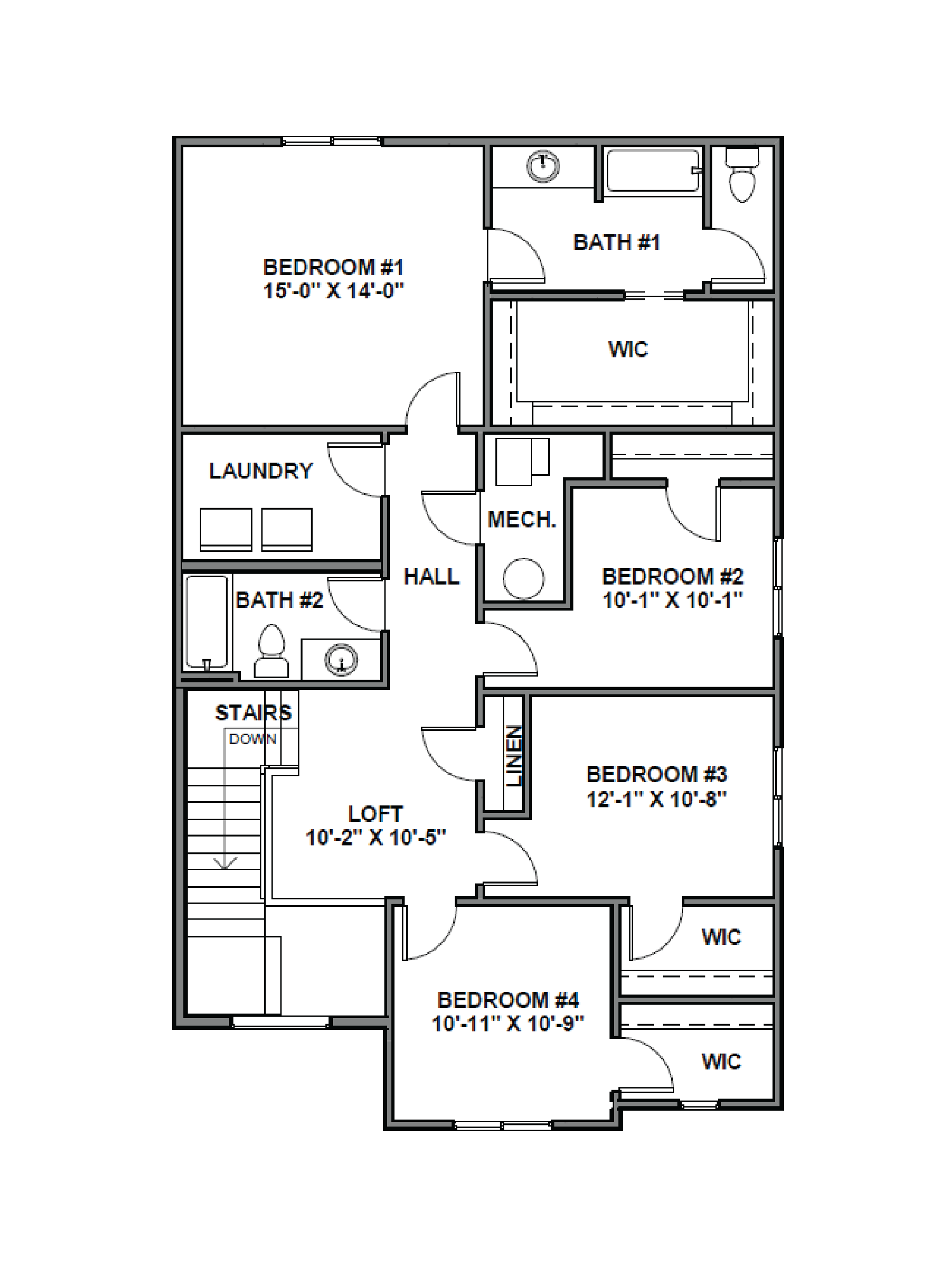Second floor floorplan of the Edgewood