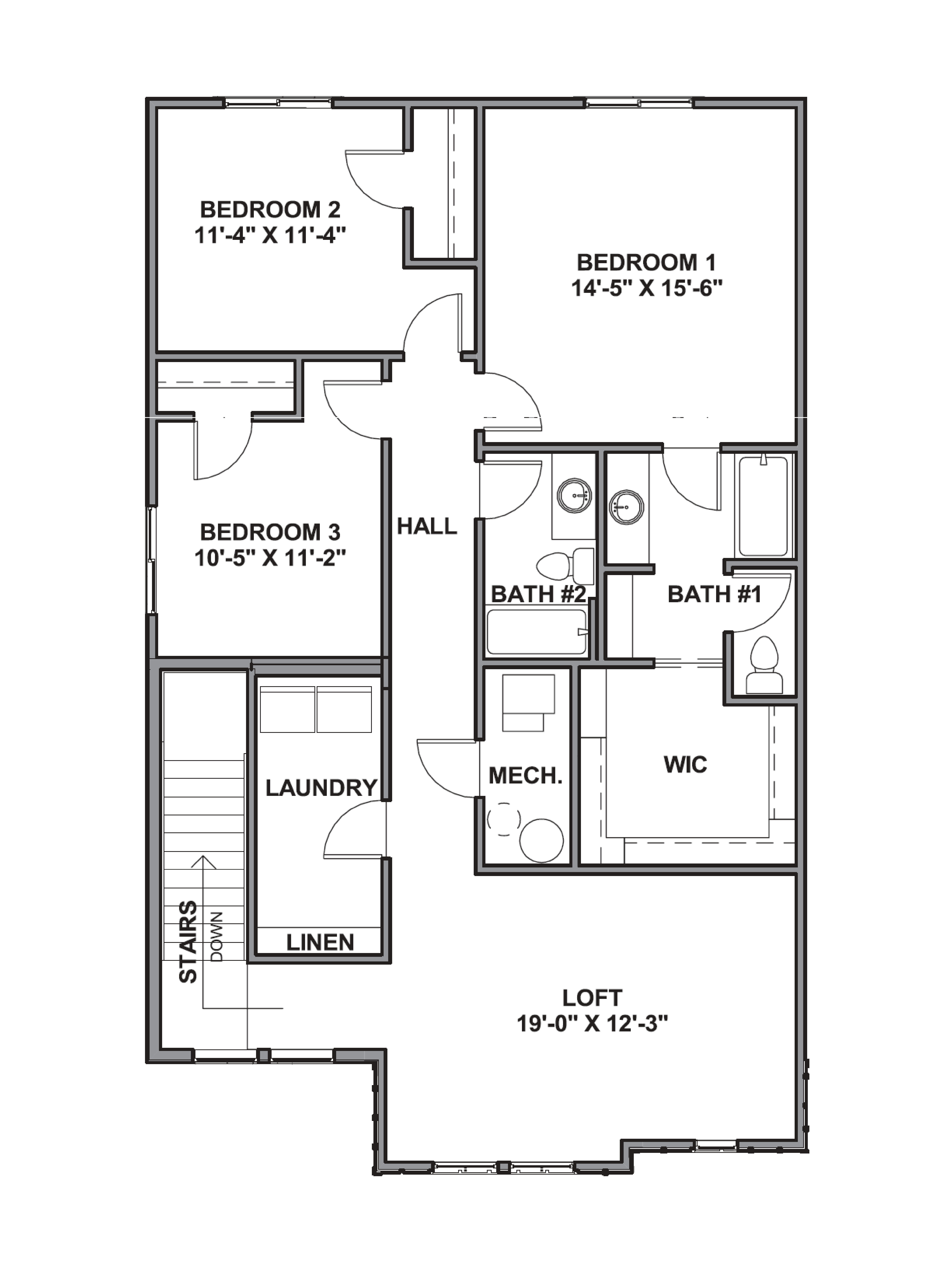second floor floorplan of the Edgewood