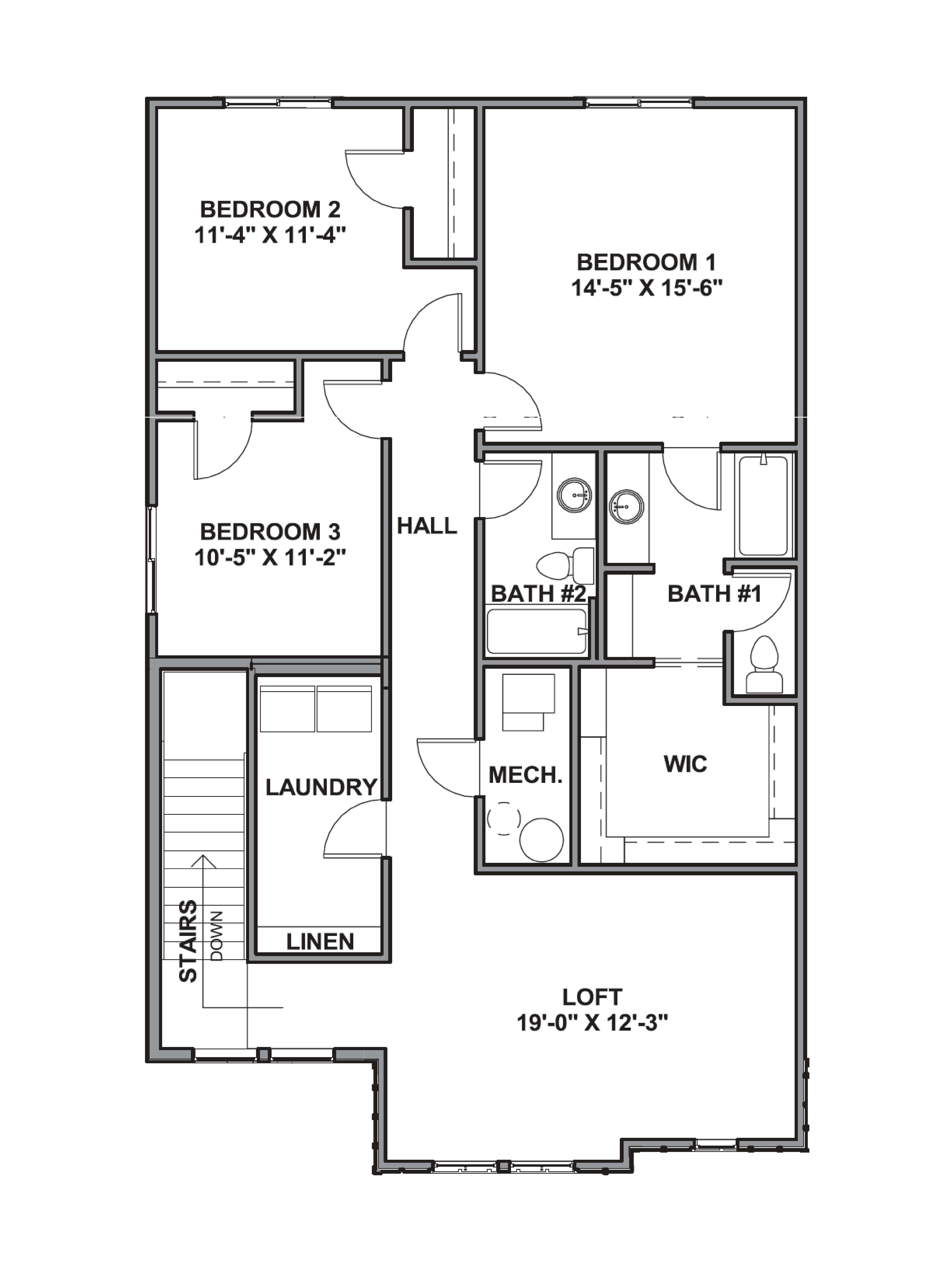second floor floorplan of the Edgewood