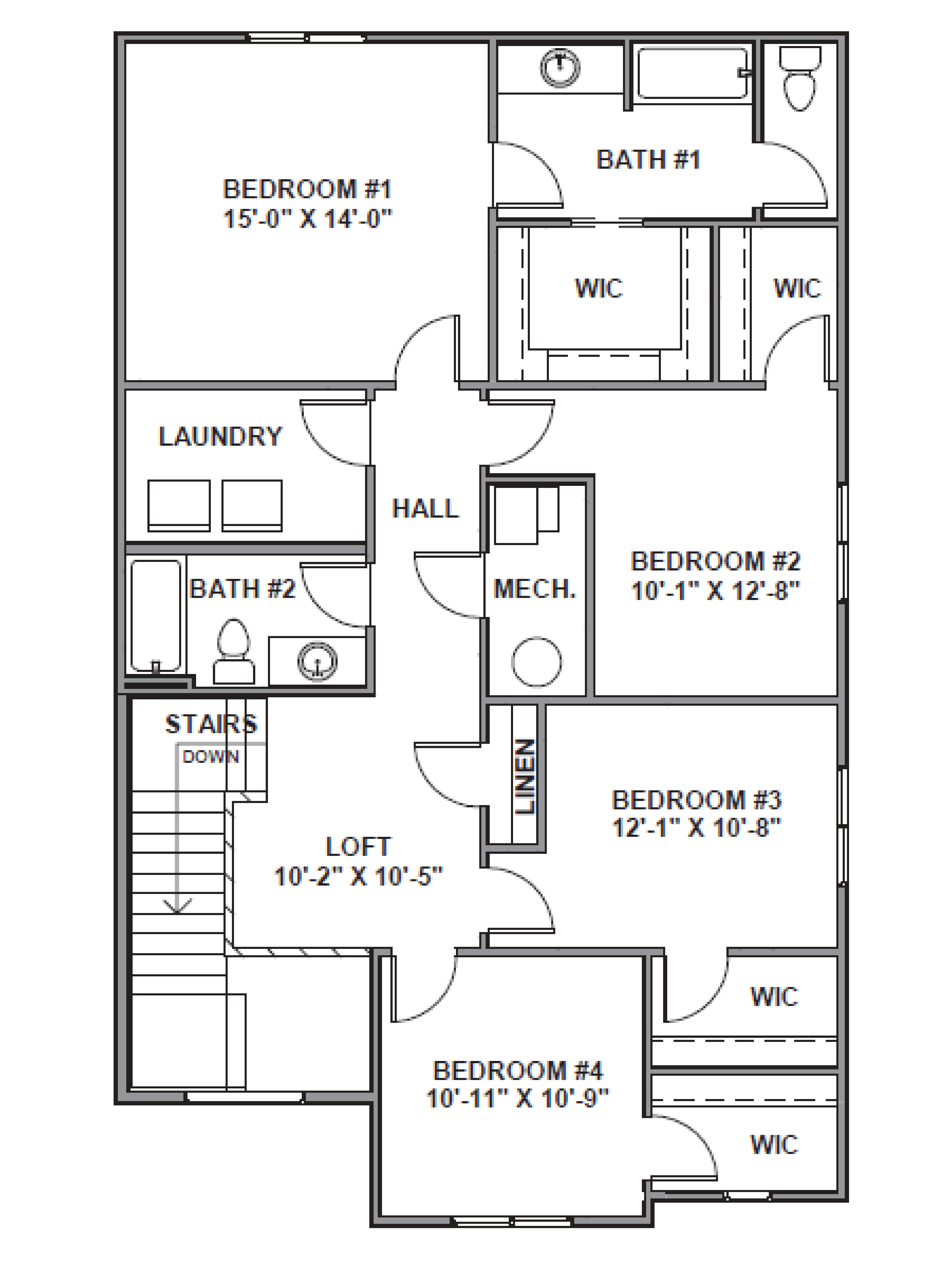 Second floor floorplan of the Edgewood
