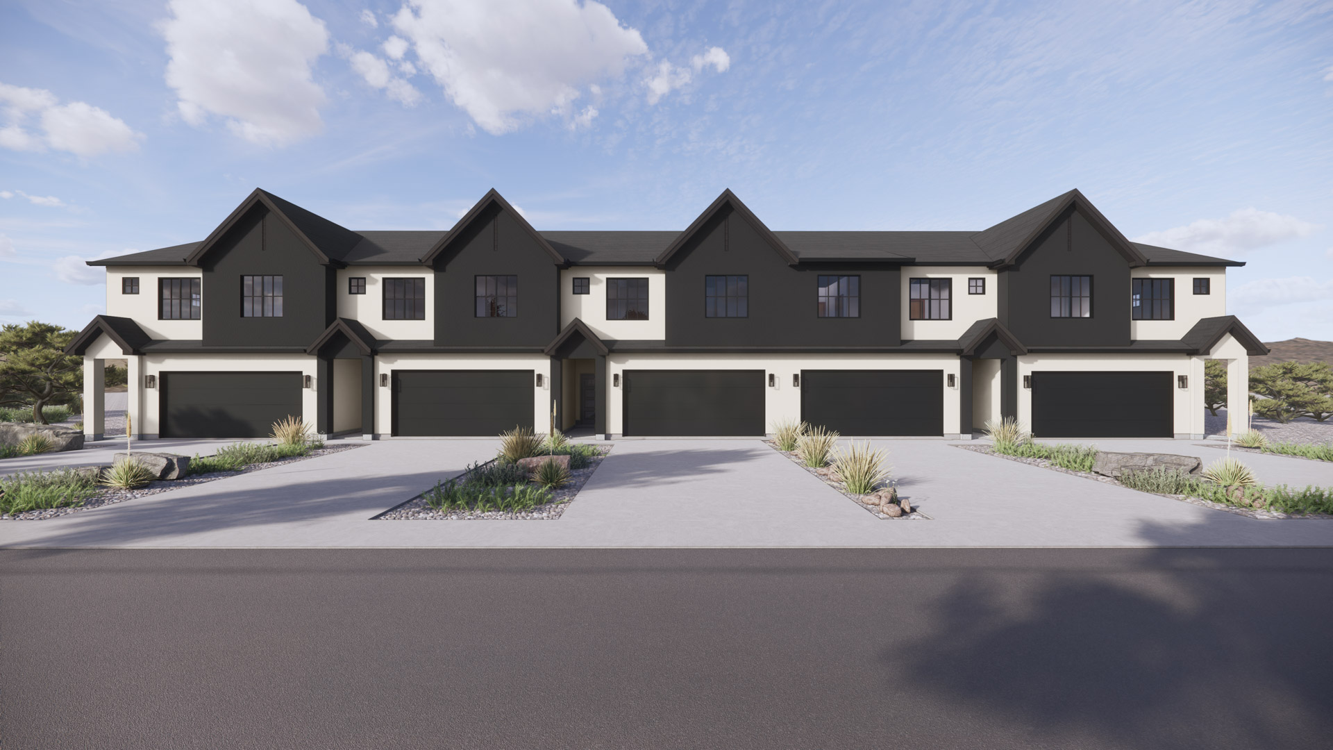 A beautiful exterior of the scandinavian elevation for this plan