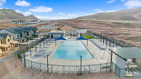skyline is featuring amazing amenities for the community including a pool and pickleball courts.