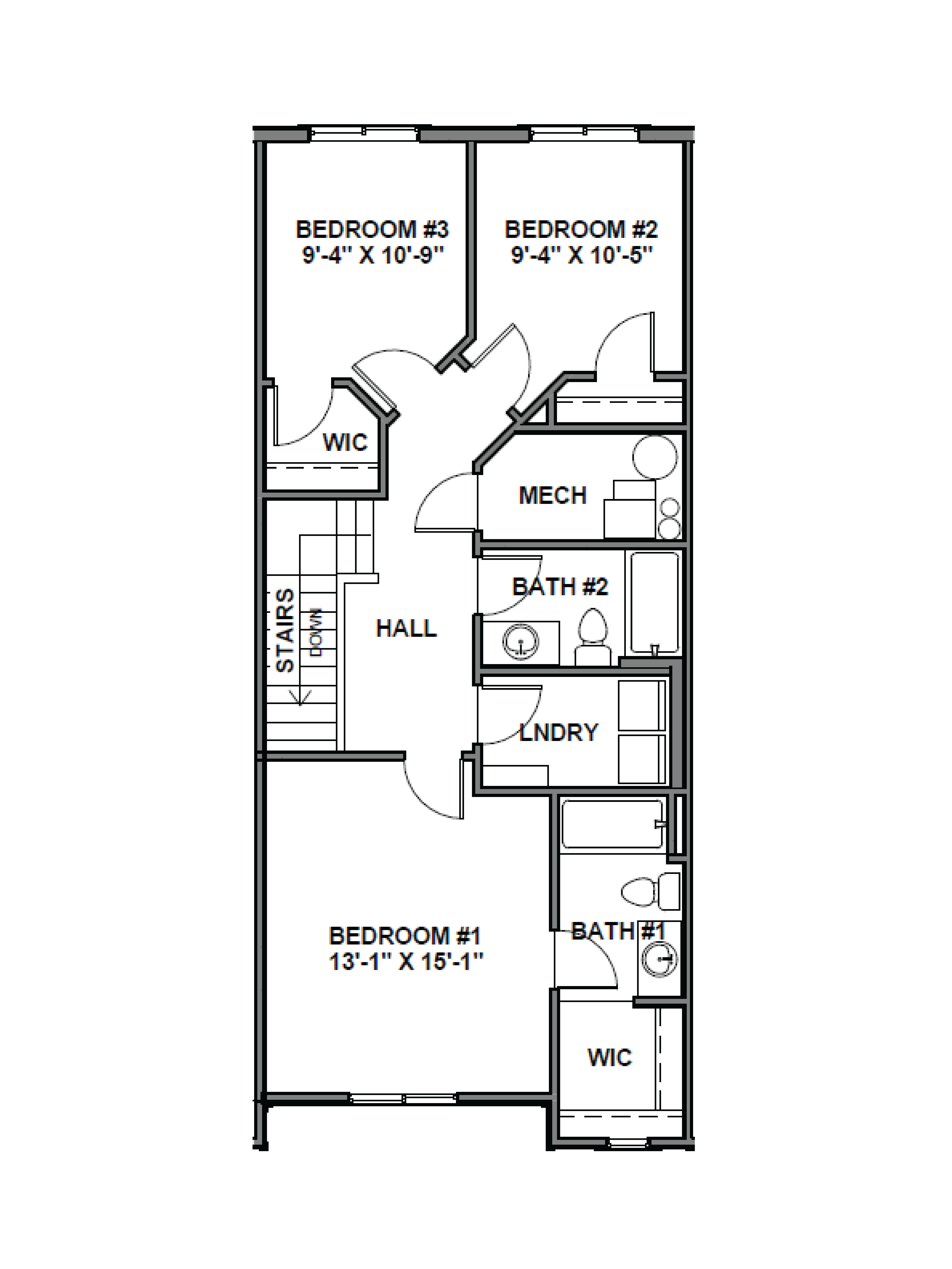 Dalton townhome second floor plan layout main floor Cedar City Utah.