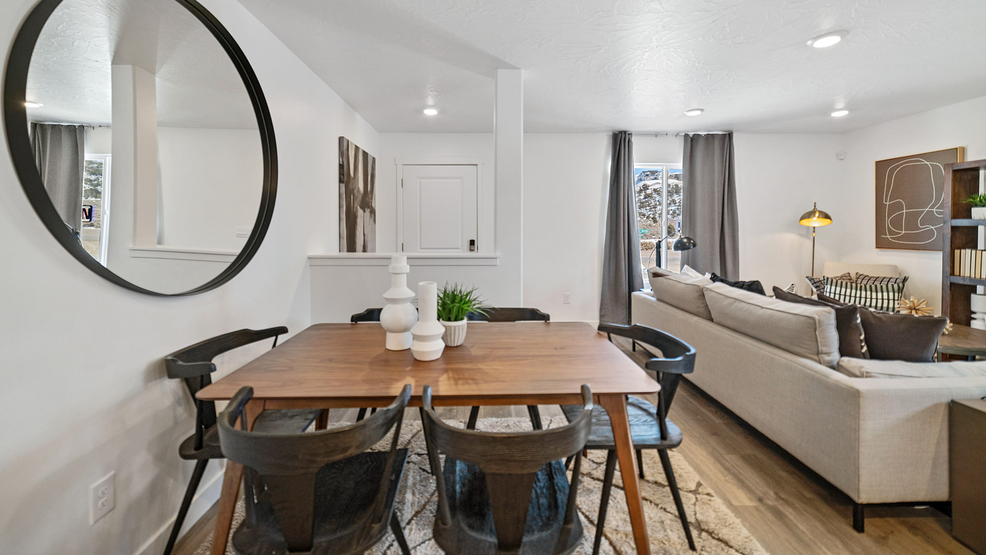 Entryway into dining and living space.