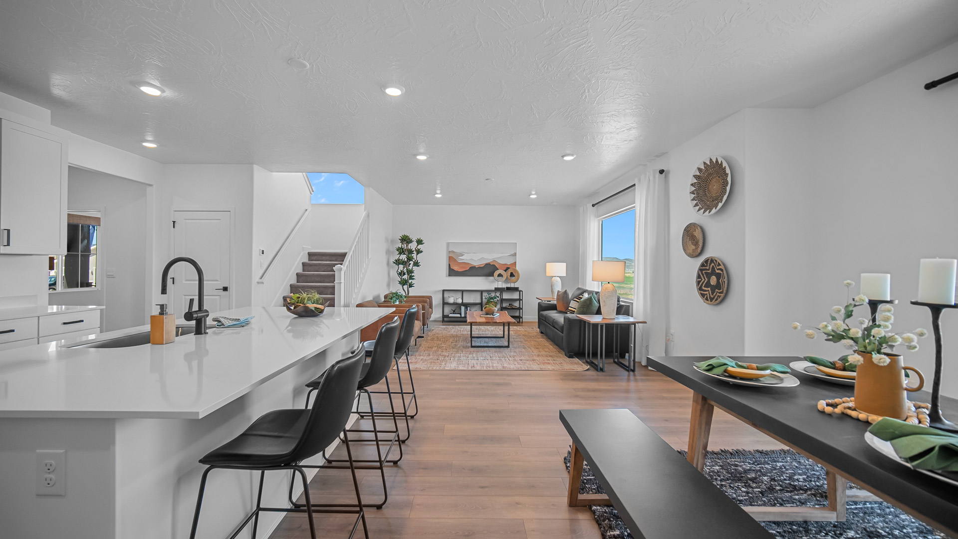 Dining and kitchen space.