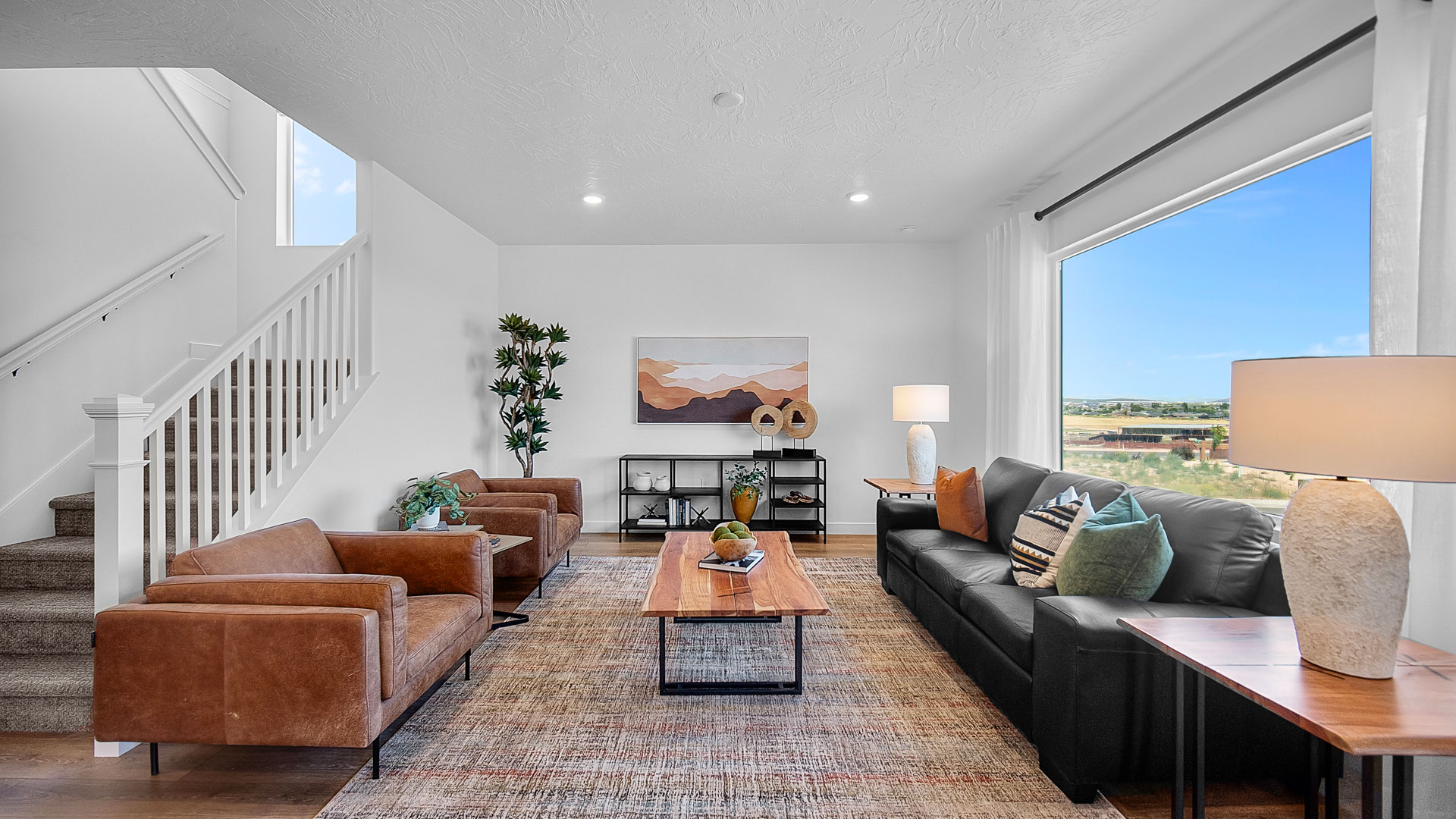 Family room featuring large window.