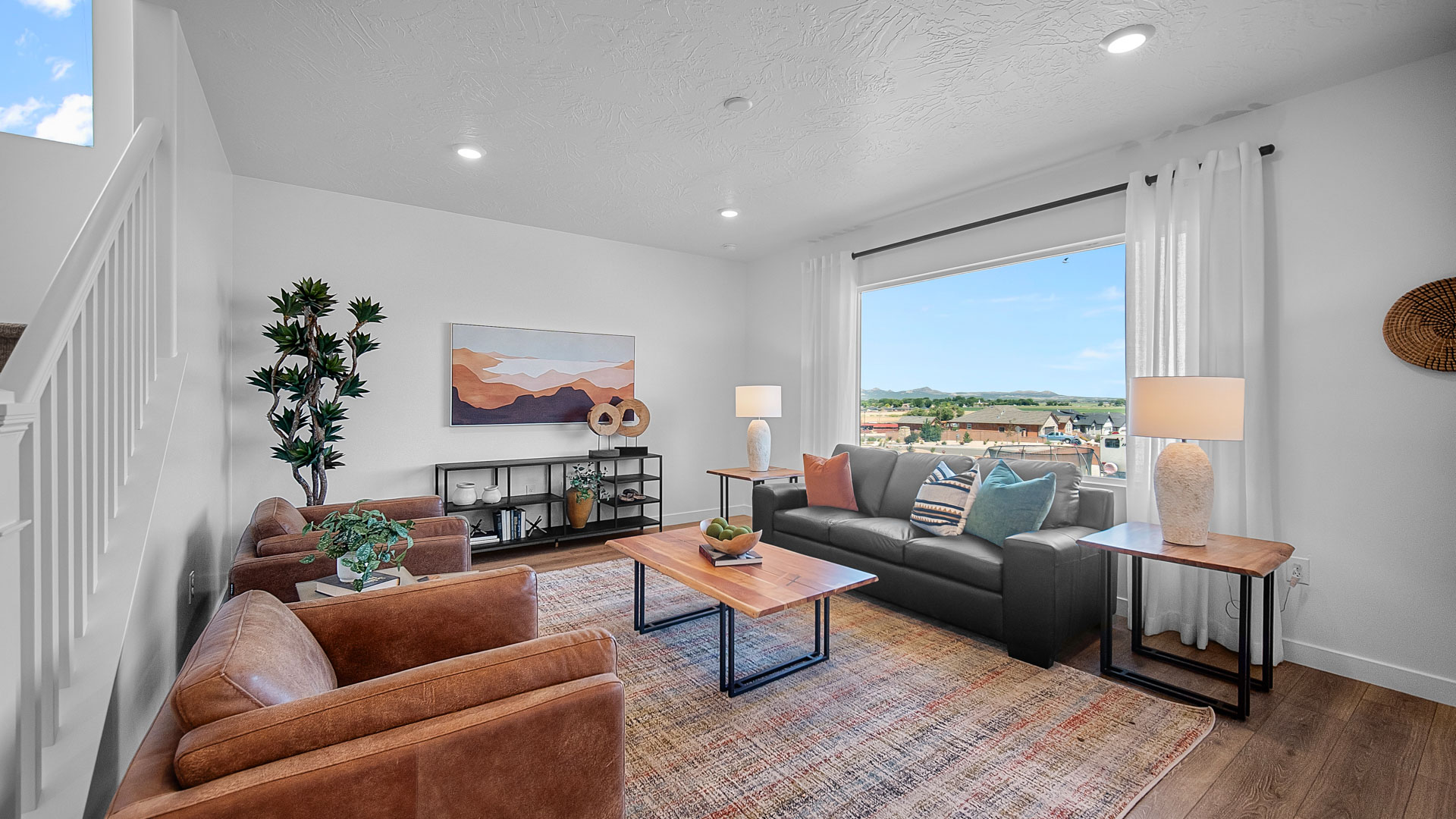 Family room featuring large window.