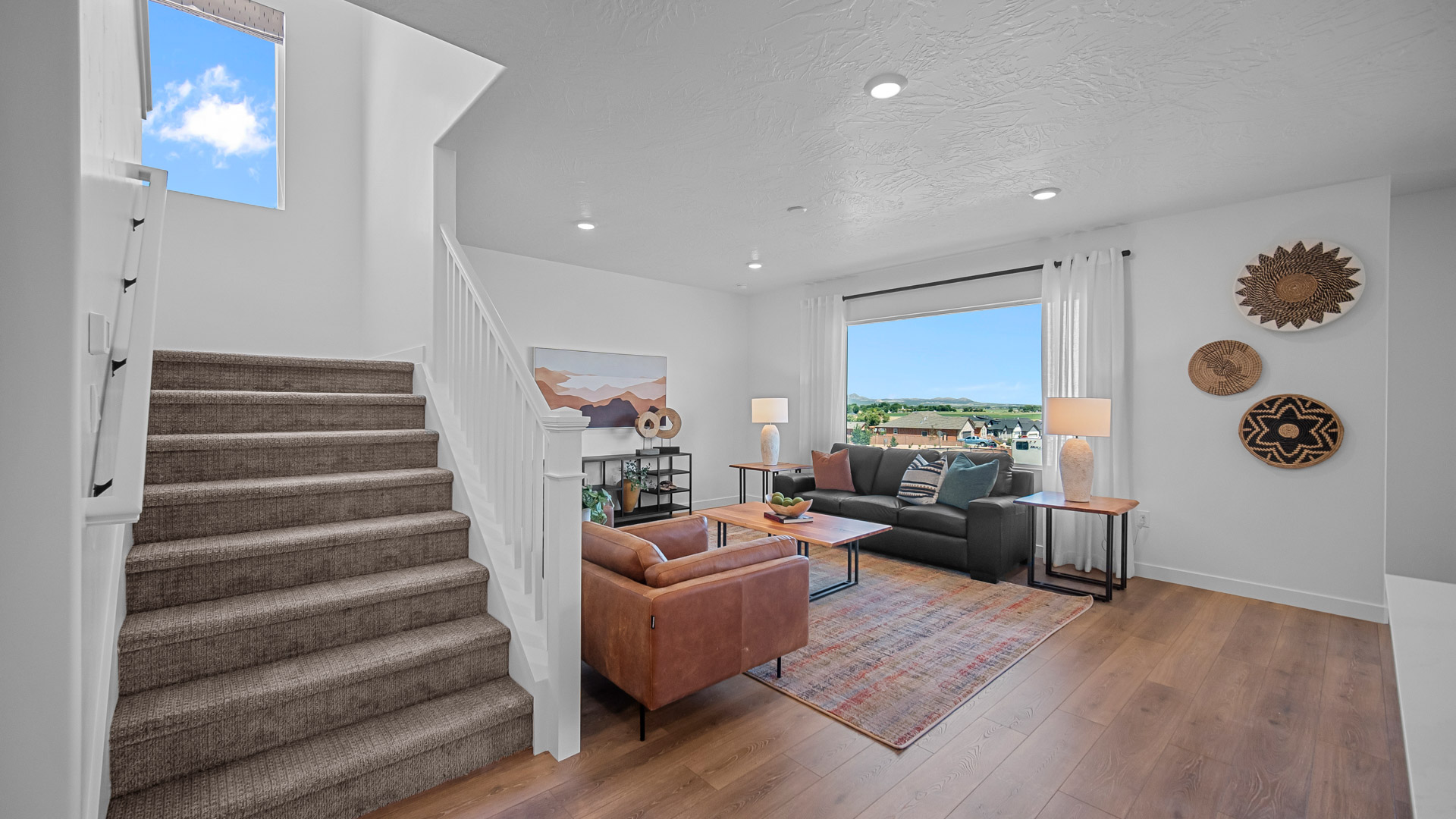 Family room featuring large window.
