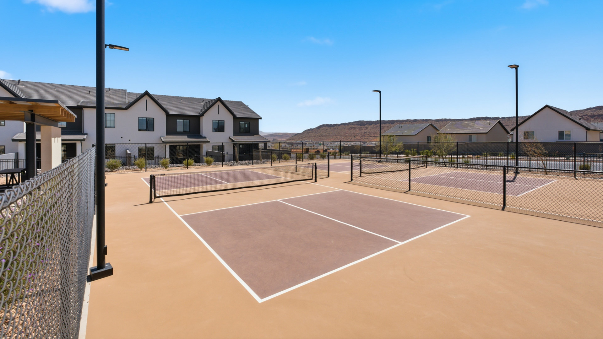 skyline is featuring amazing amenities for the community including a pool and pickleball courts.