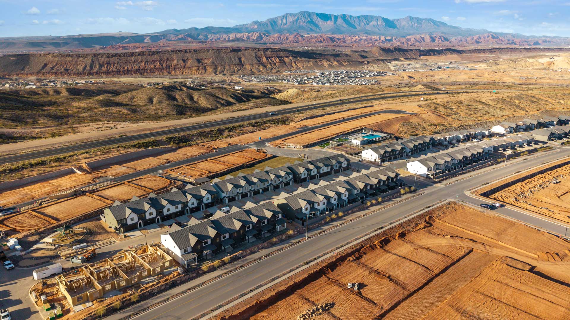 skyline is featuring amazing amenities for the community including a pool and pickleball courts.