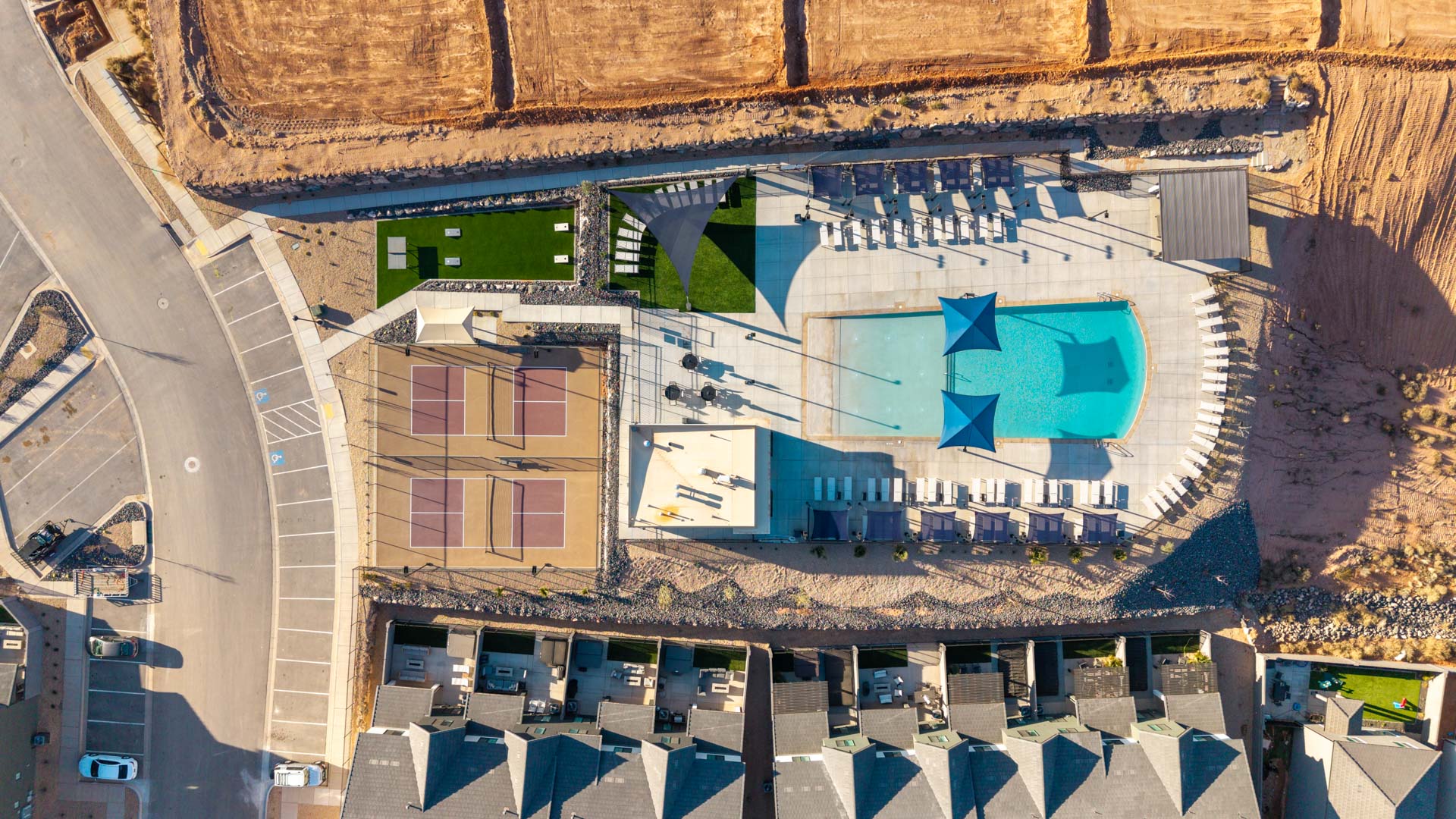 skyline is featuring amazing amenities for the community including a pool and pickleball courts.