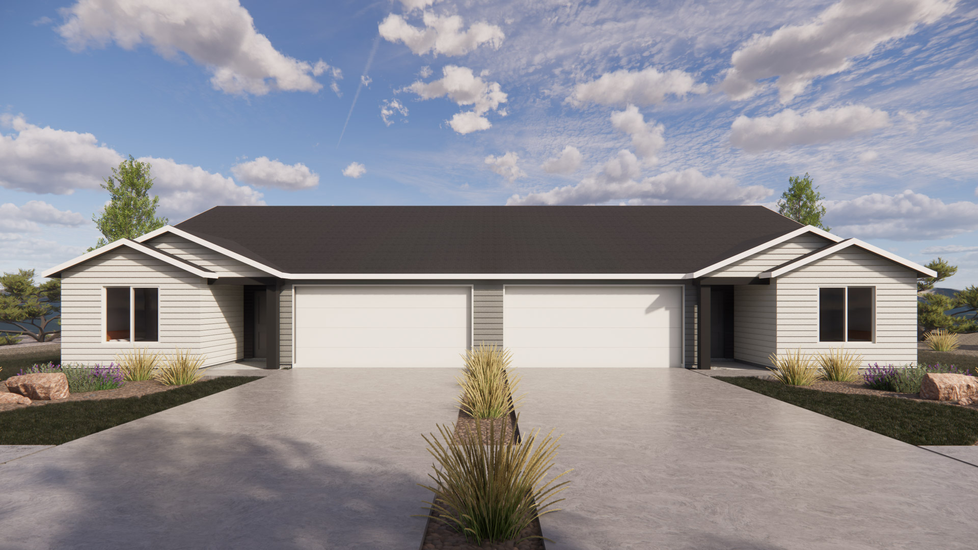 Model home Bella gray townhome plan in Cedar City, Utah.