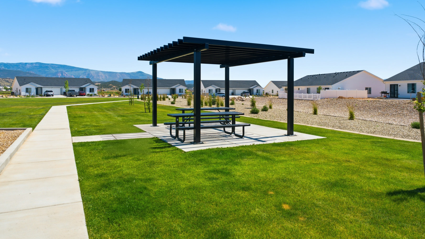 Pavilion with seating and table in Pointe West.