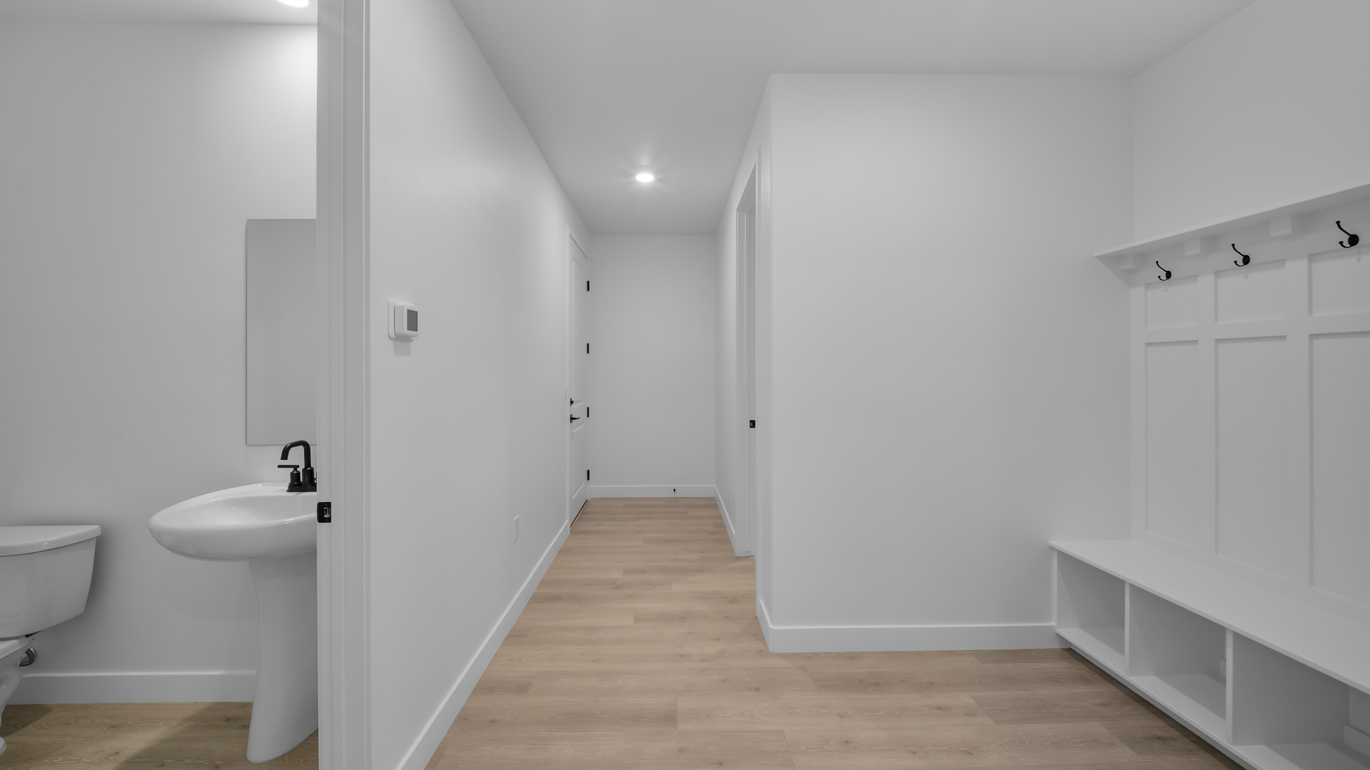 Mudroom with storage bench.