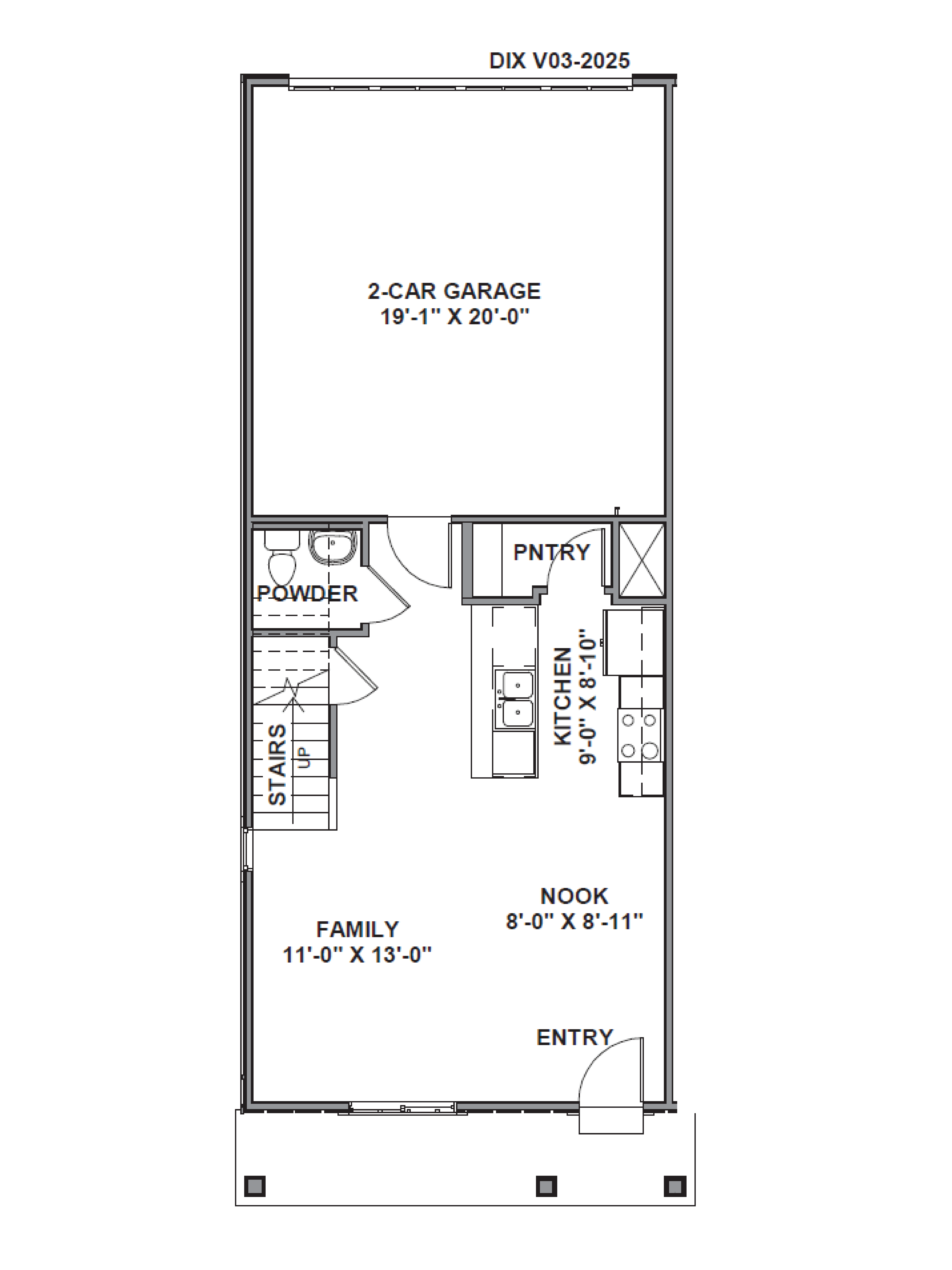 first floor of the dalton end floorplan in harrisville, utah