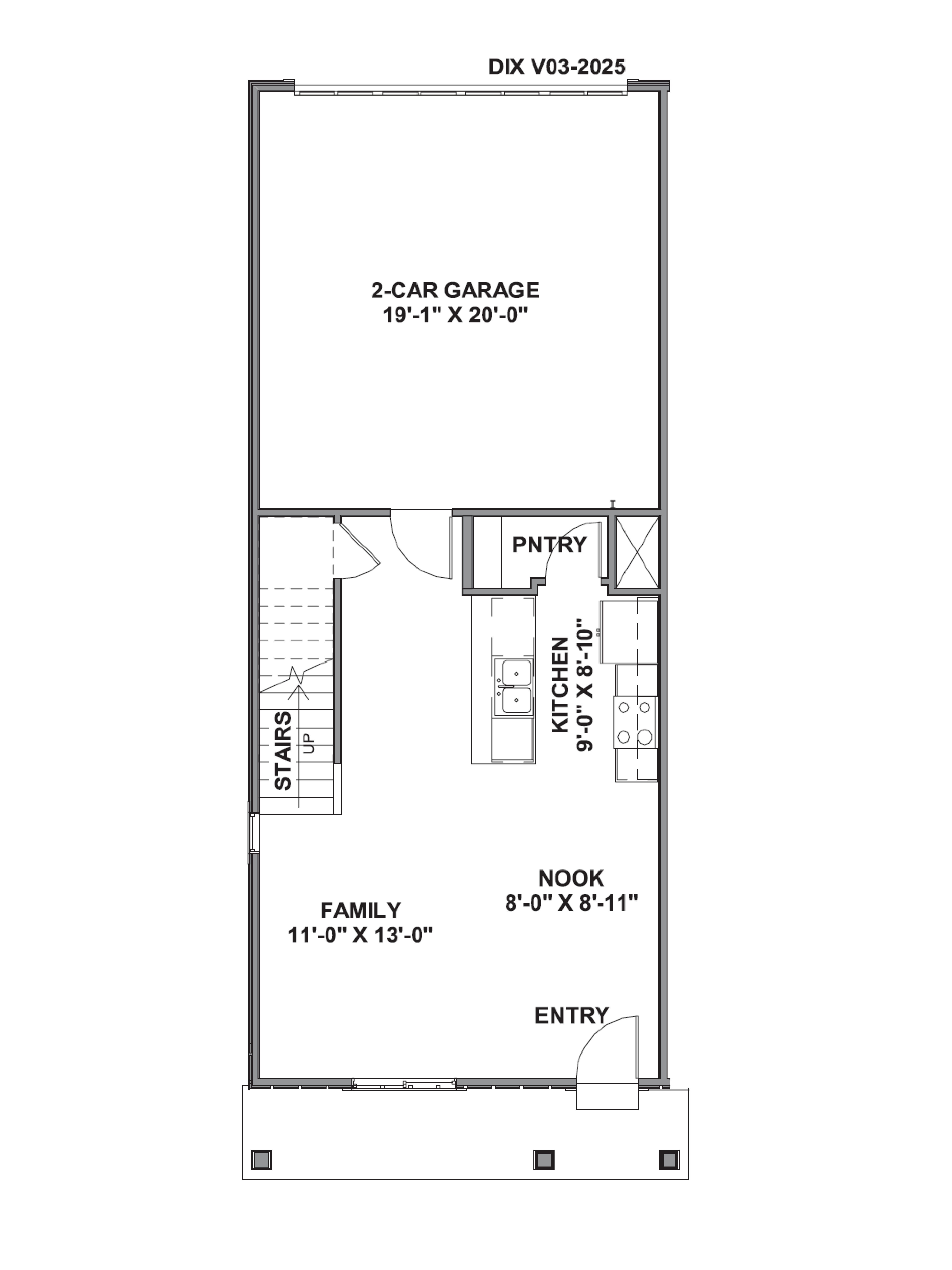 first floor of the dalton end floorplan in harrisville, utah