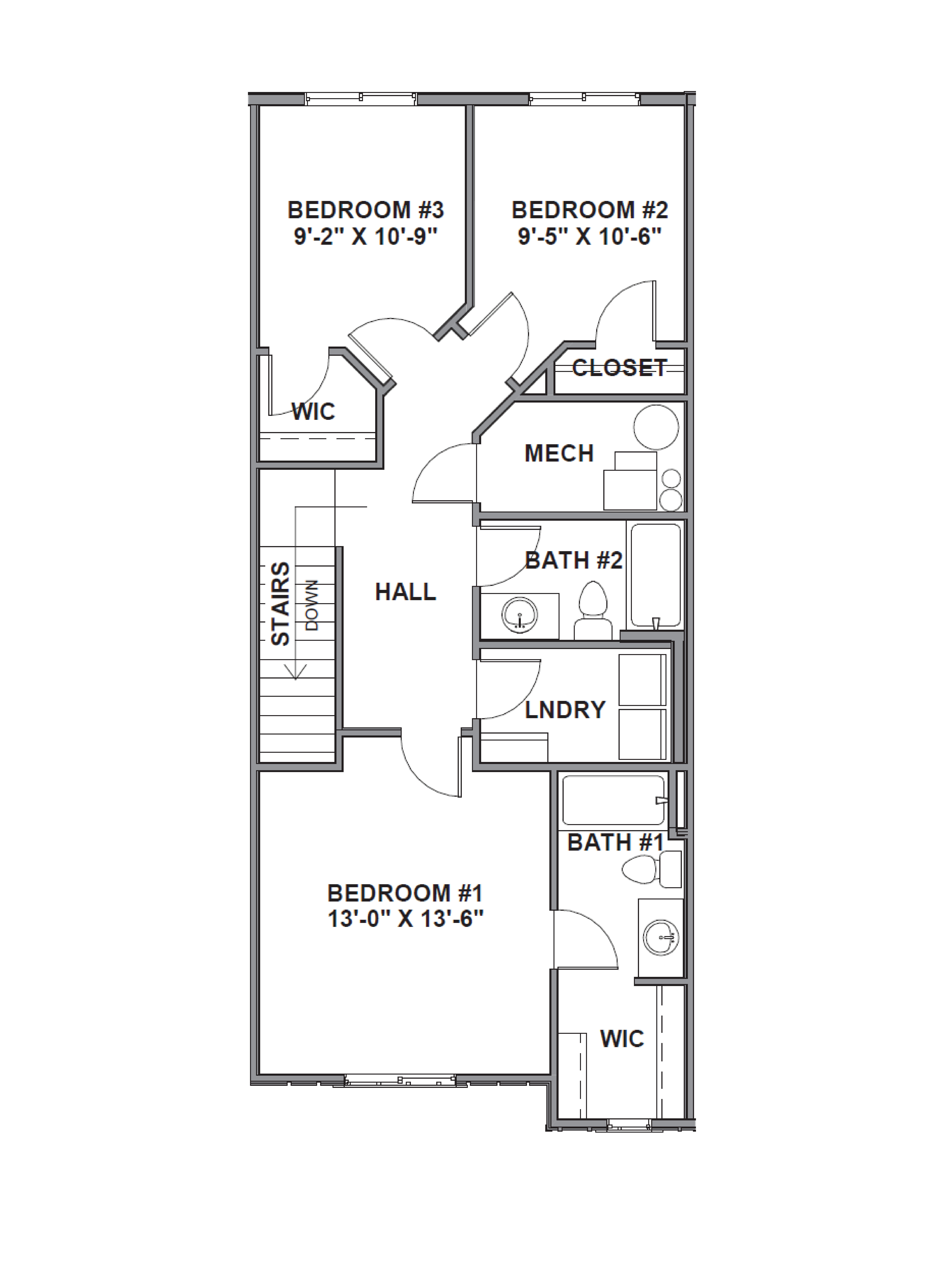 Second floor of the dalton mid floorplan in harrisville, utah