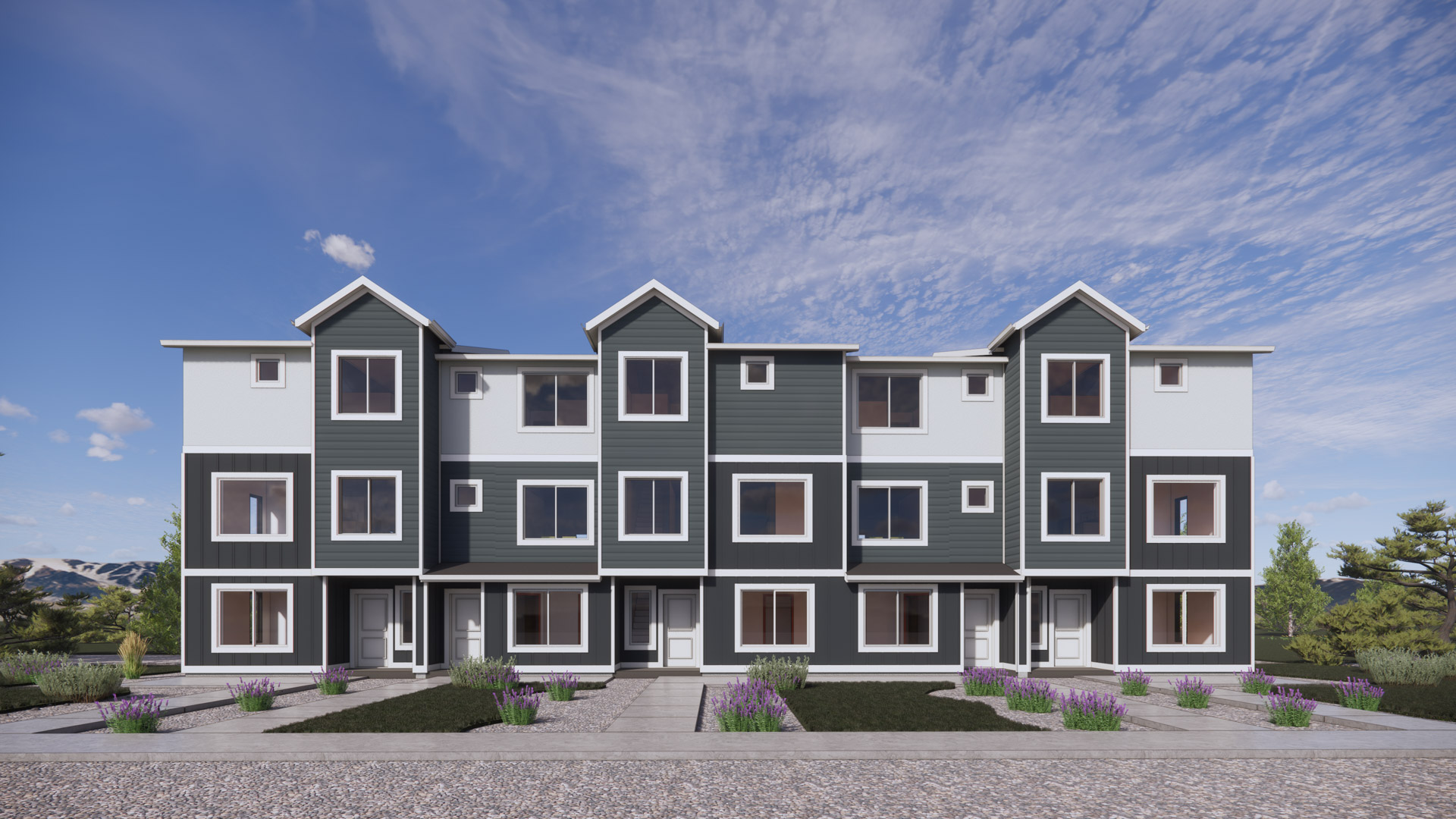 farmhouse elevation rendering of the oliver floorplan in harrisville, utah