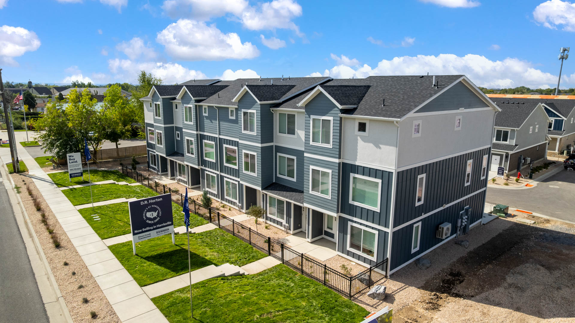 Dixon Creek aerials towards mountains.