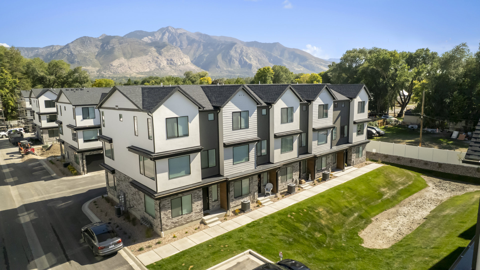 Midtown Village aerial of new community in Ogden, Utah