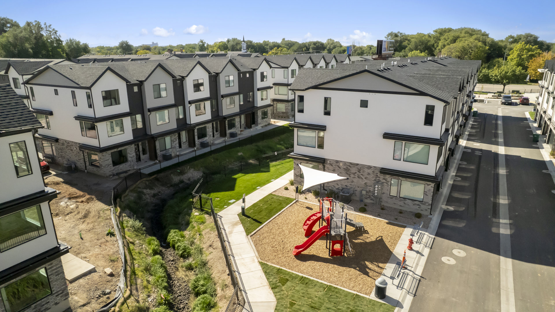 Midtown Village aerial of new community in Ogden, Utah