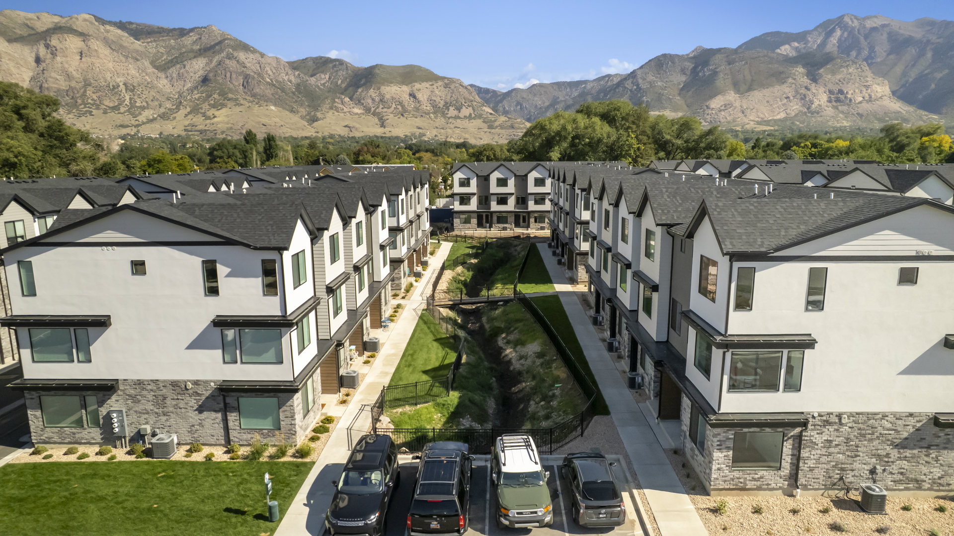 Midtown Village aerial of new community in Ogden, Utah