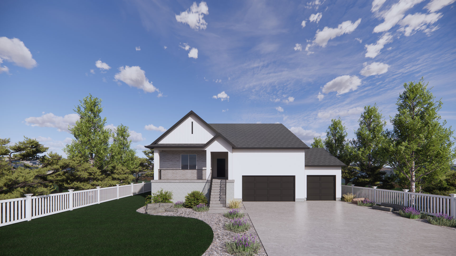transitional elevation rendering of our monroe plan in ogden, utah