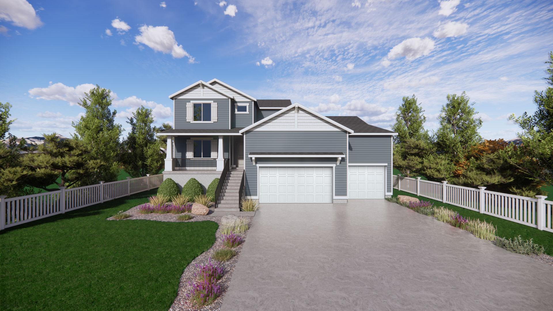 craftsman elevation rendering of our harmony plan in ogden, utah