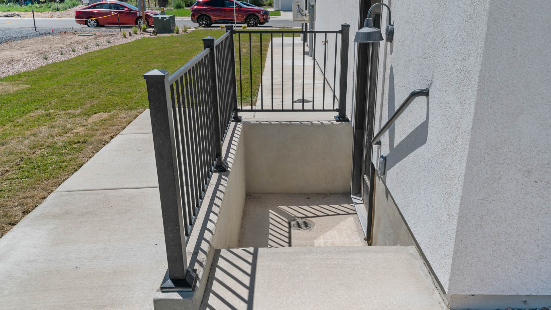 Outdoor stairs to basement.