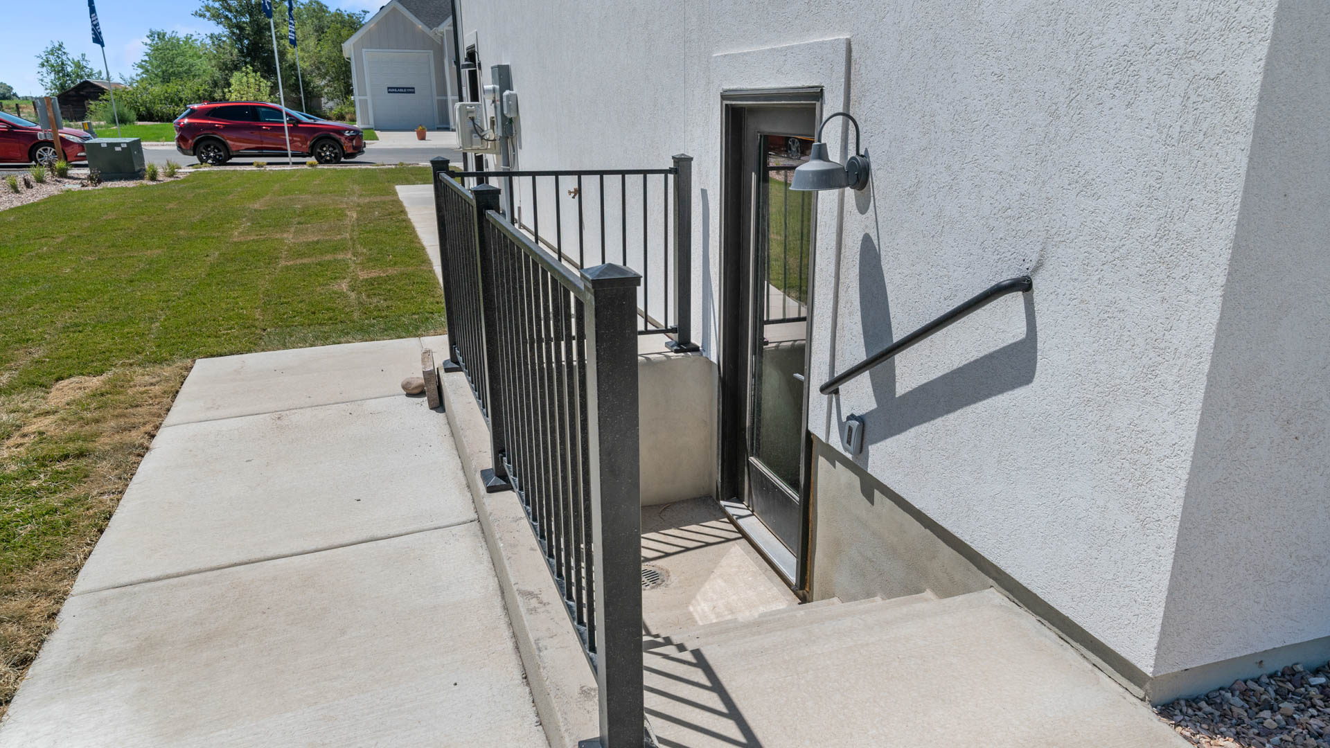 Outdoor stairs to basement.