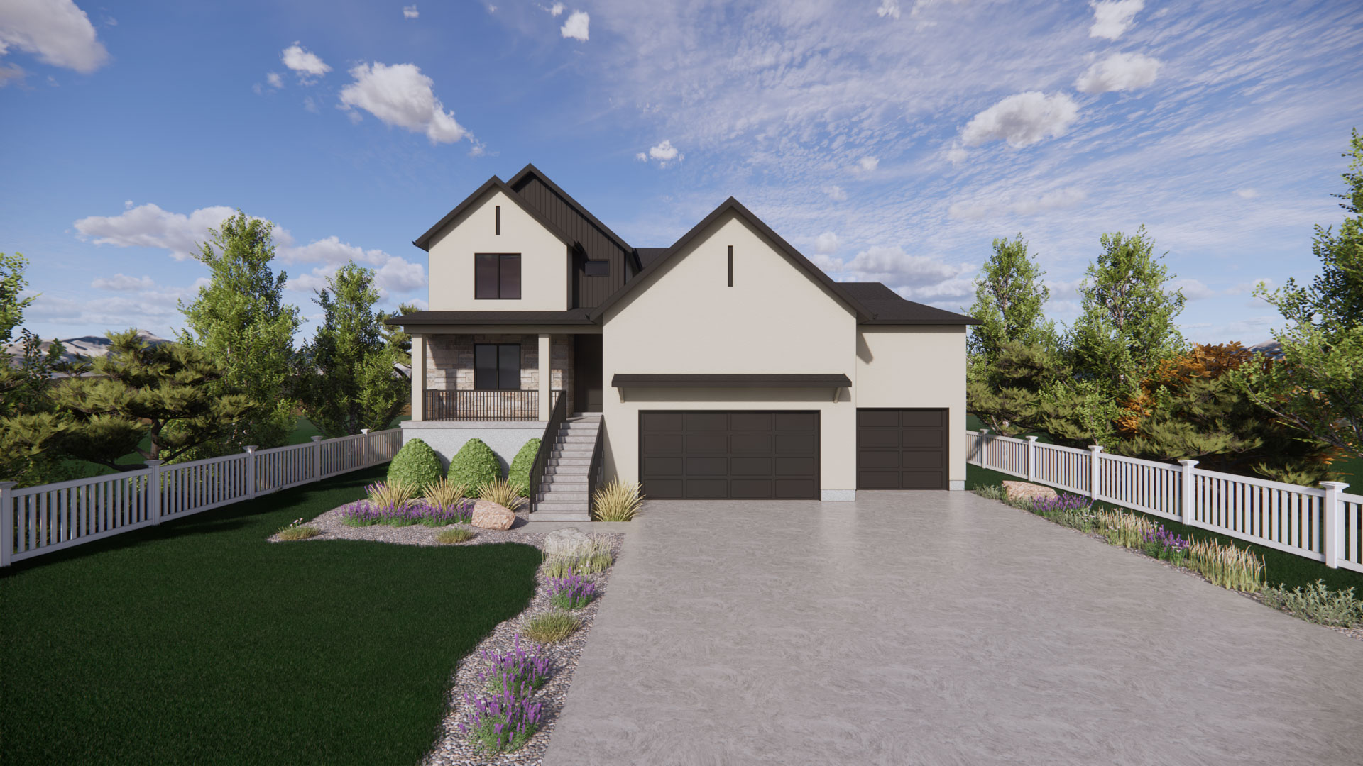 transitional elevation rendering of our harmony plan in ogden, utah