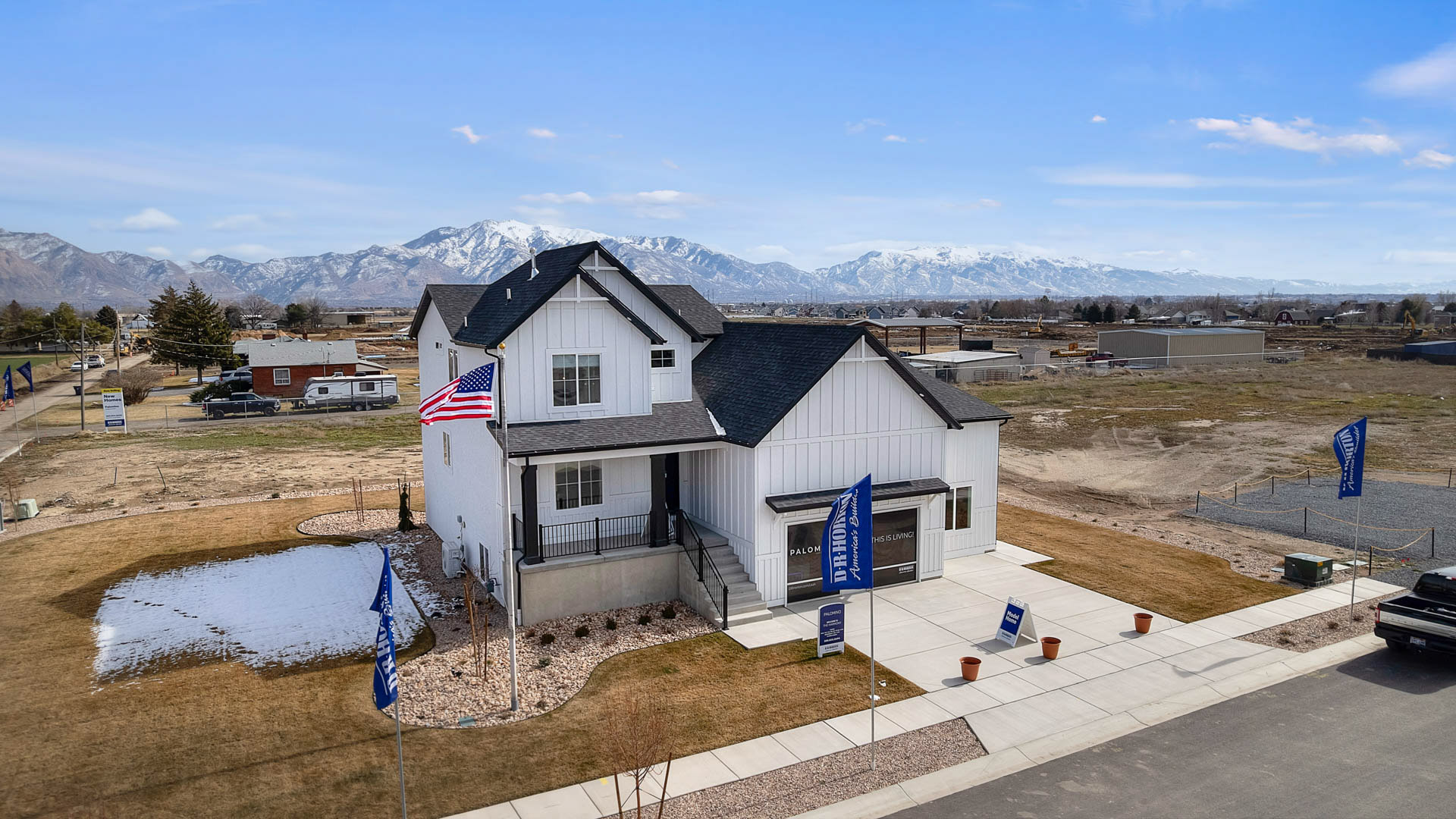 February aerial of Palomino community.