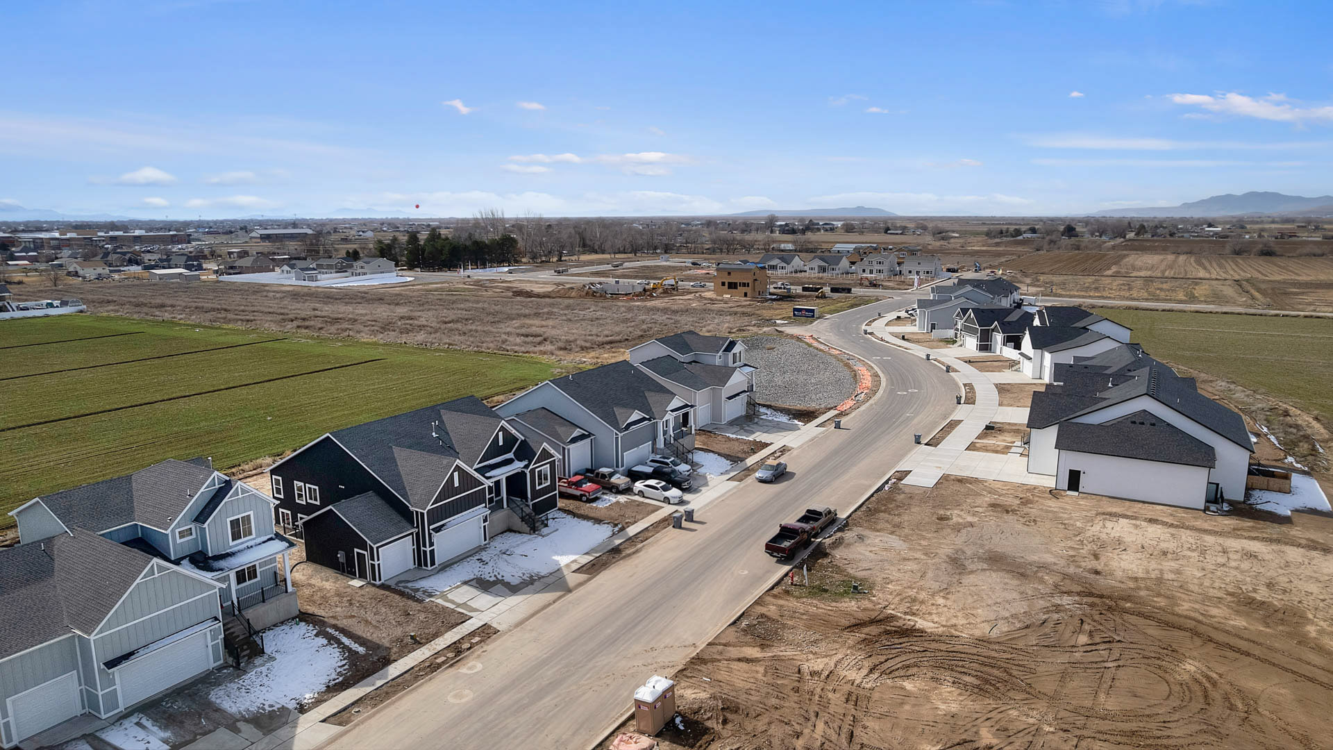 February aerial of Palomino community.