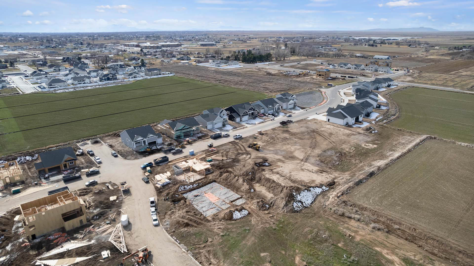 February aerial of Palomino community.